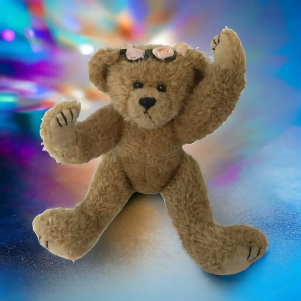 Ty Attic Treasure Eve Teddy Bear Plush Vtg 1993 #6106 Stuffed Animals Flowers.‎
